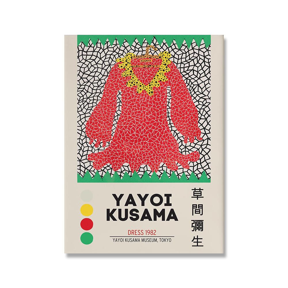 

Yayoi Kusama Виставка японського сучасного мистецтва Картина на полотні Плакат Сучасні квіти Гарбуз Крапки Очі Домашній декор для стін Принти 50x80cm No Framed