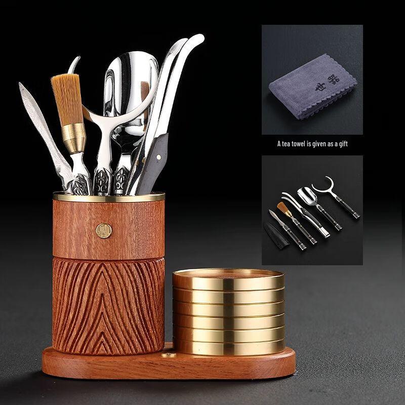 Ebony Solid Wood Six Gentlemen Tea Tool Set