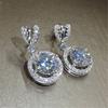 Wedding Bridal Accessories, Exquisite Zircon Heart-Shaped Hanging Earrings For Women, Quality Earrings