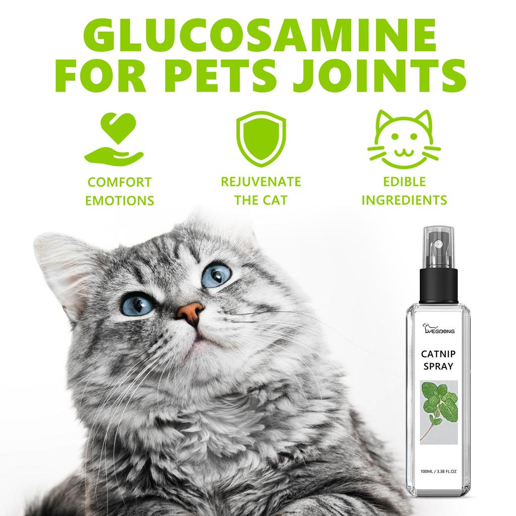Yegbong Cat Mint Spray Relieves Cat Anxiety Enhances Pet Vitality Health No Odor No Residual Care Calms Pet Nerves and Eliminates Restlessness Spray