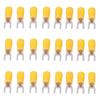 50Pcs Fork Terminals Insulated Spade U Type Wire Connector 12‑10AWG Cable Crimp SV5.5‑4 Yellow
