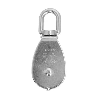 50mm 316 Stainless Steel Pulley Spinning 360 Degrees  Single Lifting Wheel Tool Universal for Ship Boat