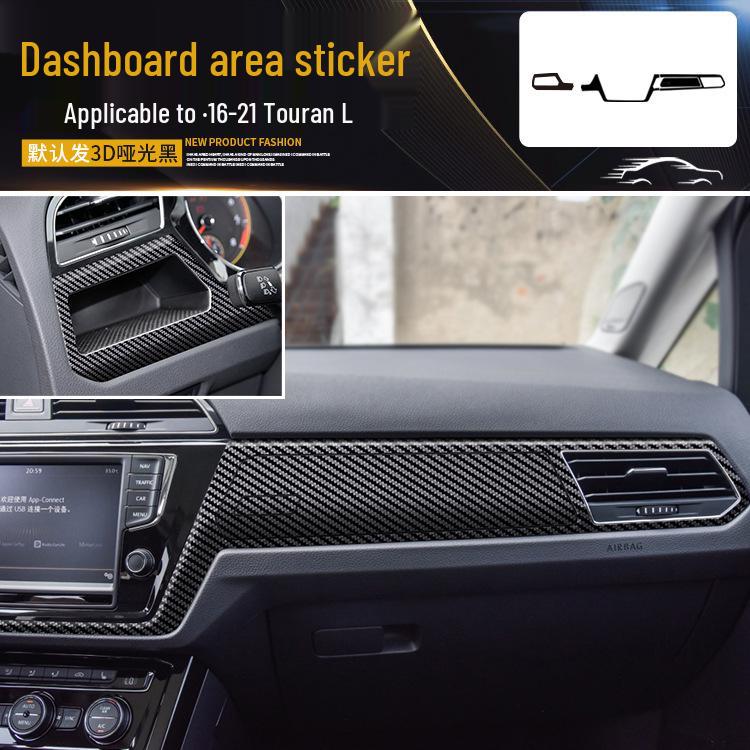 Carbon Fiber Gear Shift and Door Wrap Stickers for 2016-2021 VW Touran Interior.