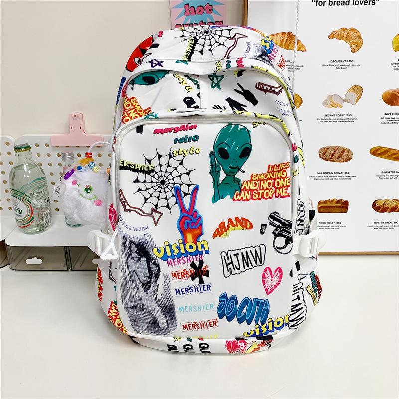 Personalized Graffiti Cute Backpack for High School Students and College Students Bag