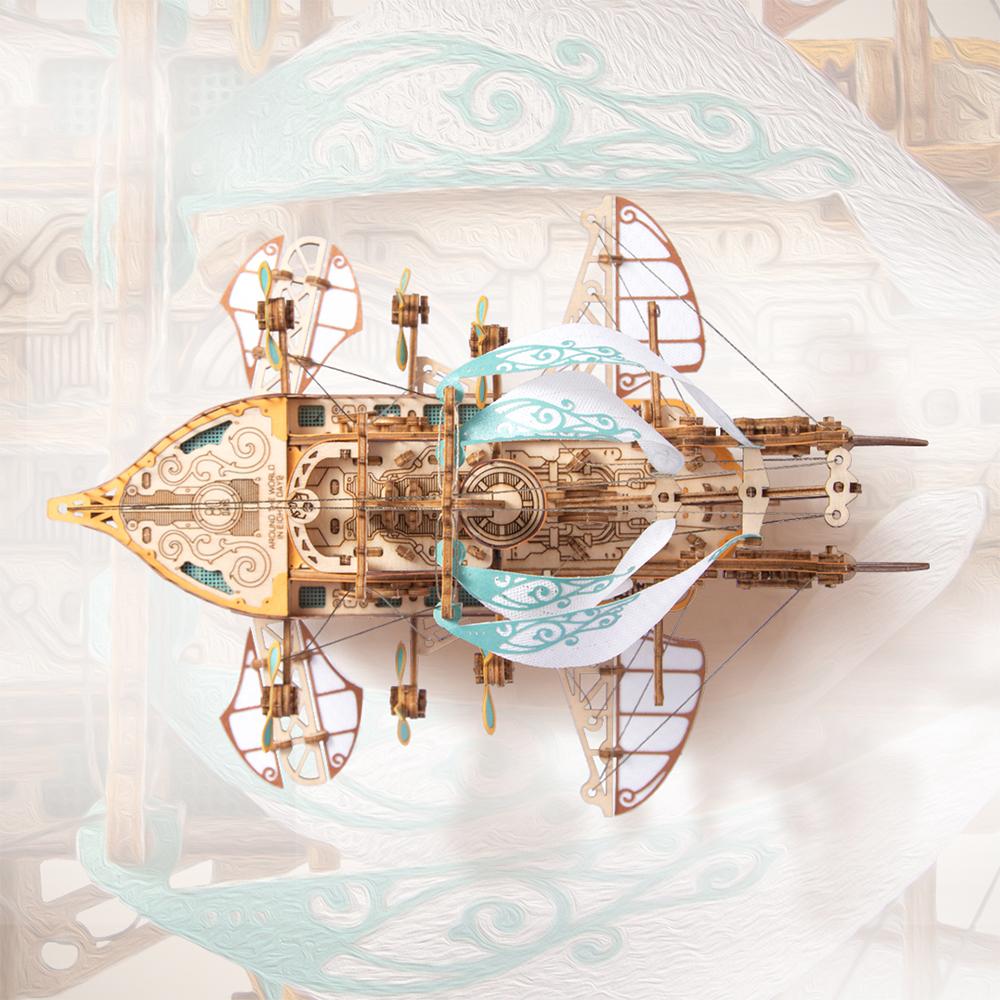 DIY 3D Holzpuzzle Fantastisches Raumschiff Beliebtes Montagemodell Ein Geburtstagsgeschenk für einen Jungen Steampunk Computerraum Dekoration Spielzeug