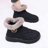 Winter Old North Cloth Shoes Women's Cotton Shoes Velvet Warm One Pedal Waterproof Leather Boots Soft Sole Non-slip Mother Shoes