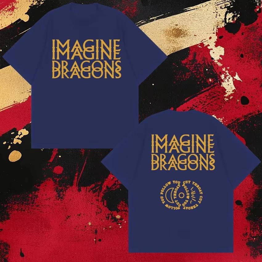 Imagine Dragons Album Tour 2026 Double Sided Printed T Shirt Unisex Cotton Tops Hip Hop Men Women Short Sleeve T-shirts