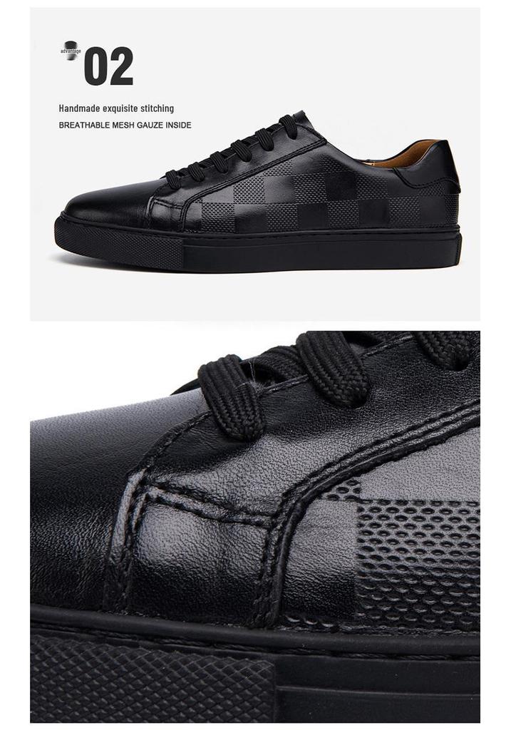 Herren Freizeit-Board-Schuhe aus geprägtem Rindsleder - Retro & Große Größen für Frühling und Herbst