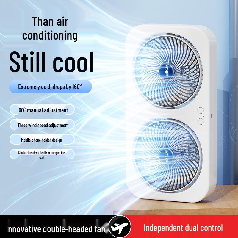 2026 Mini USB Rechargeable Wall-Mounted and Desktop Fan for Dorms and Homes