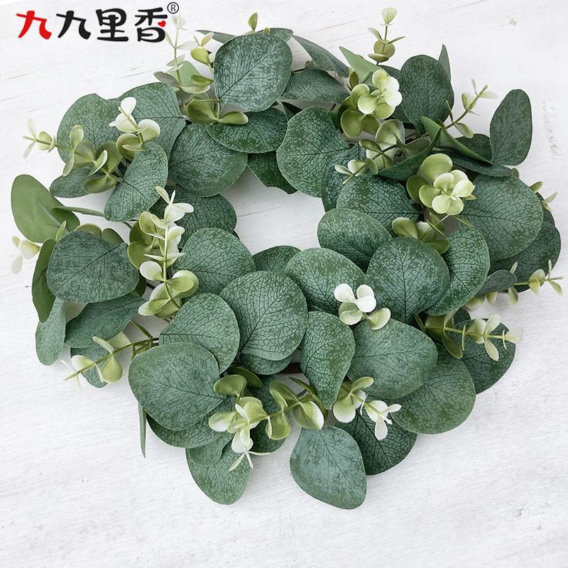 

30 см Имитация Гирлянды Американское Декоративное Украшение Двери Ягода Масло Фрукты Лист Эвкалипта Гирлянда Подвеска Эвкалиптовое Кольцо на Дверь OPP Packaging