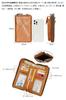Whatna Antique-Tanned Natural Cowhide Leather Mini Shoulder Bag for Men and Women, PochettePurse, Mini Body Bag, Long Wallet, RFID-Proof, YKK Zipper,