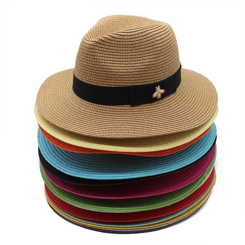 Charm Clothings Men's White Jazz Rim Hat Summer Travel Vacation Beach Hat Sun Hat Panama Rim Hat 56-58Cm