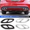 2Pcs Car Exhaust Tip Muffler Pipe Cover Rear Diffuser Cover Glossy For Mercedes Benz A/C/E/B/GLC/CLA/CLS Class Car Accessories