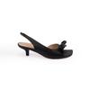 Heel high French square head bow empty open-toed sandals women's outer wear summer beautiful high heels
