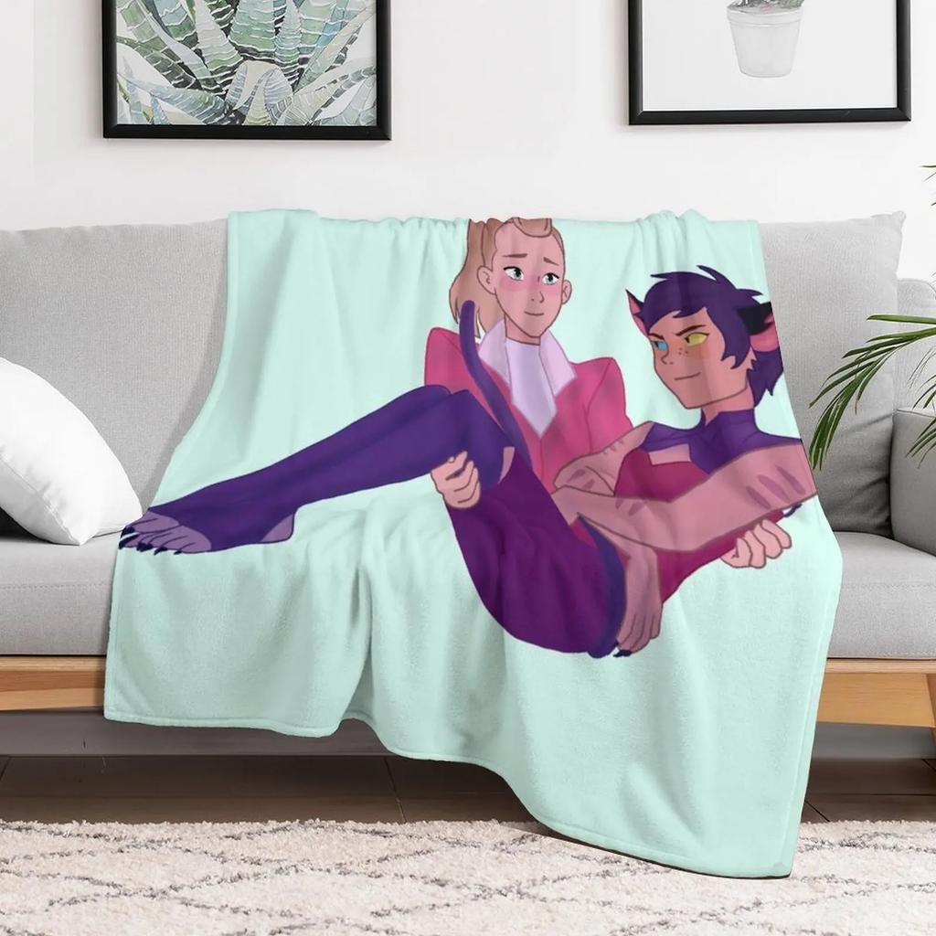 Catradora Catra seduta sulle ginocchia di Adora SheRa Stagione 5 Coperta Leggera Calda per Uso Interno Esterno