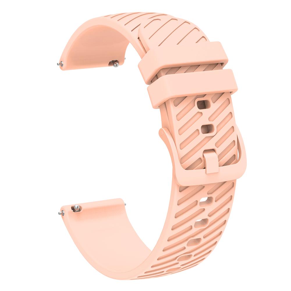 

18mm Universal Silicone Watch Strap Tilted Stripe Textured Replacement Watch Band Pink