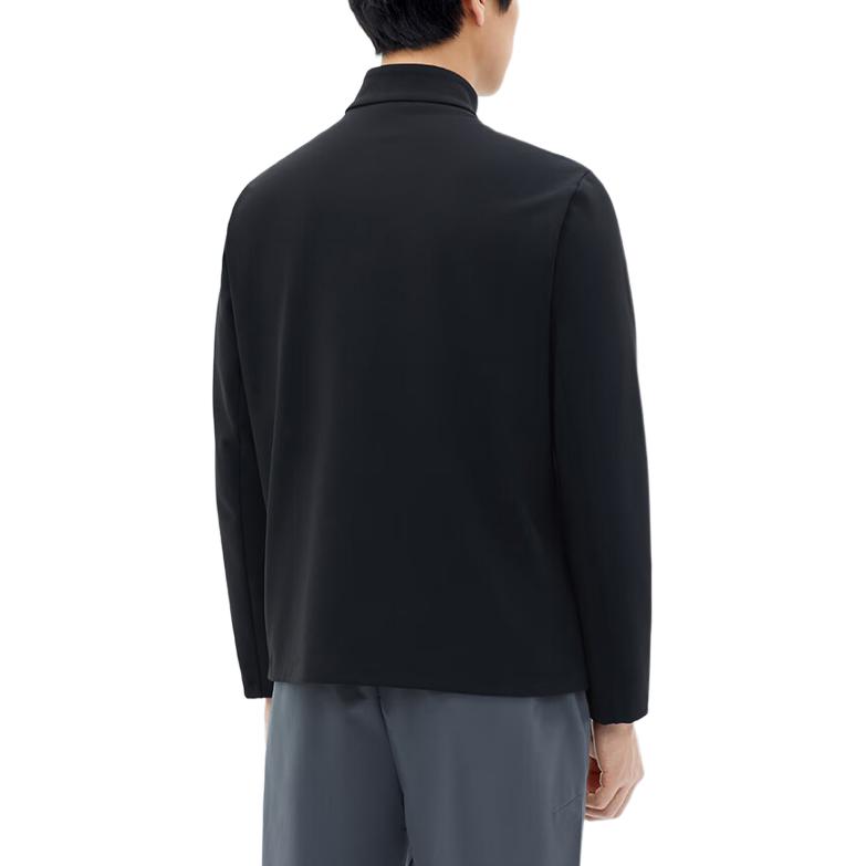 Anta Plain Stand Collar Running Knitted Sports Jacket Men Jacket Basic-Black 152417743S-3