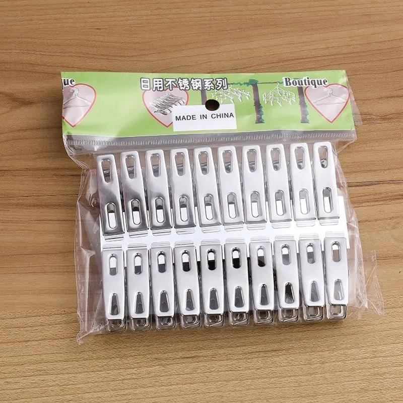 20pcs stainless steel windproof clips, thickened material, strong clamping force, durable, multifunctional use