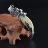 Sterling Silver Wolf Tooth Pendant Necklace: Real Wolf Dog Tooth Tip, Men's & Women's Retro Tibetan Silver Long Necklace.