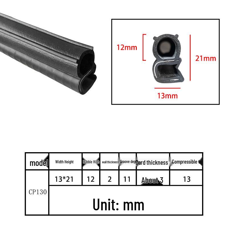 U-Shaped Rubber Steel-Backed Sealing Strip for Car Doors and Cabinets