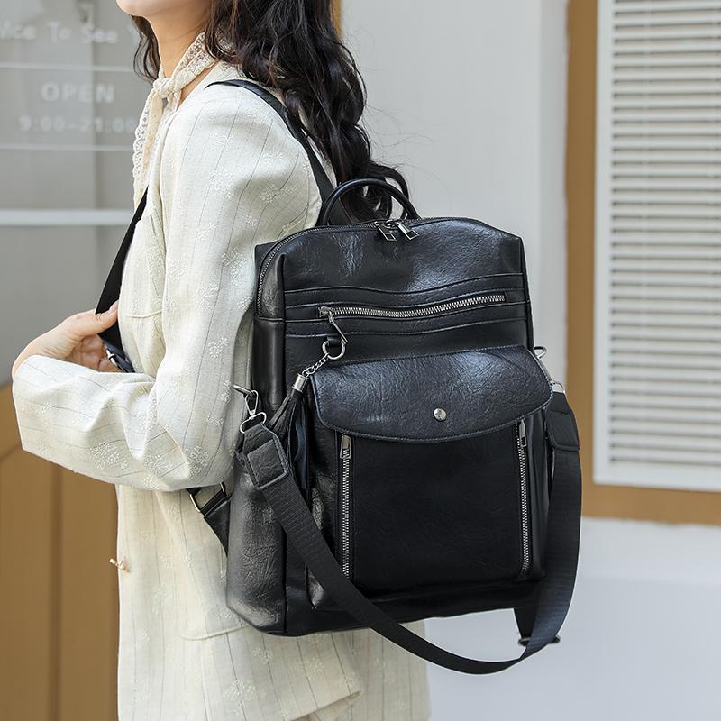 Women's Backpack Color Contrast Outdoor Travel Backpack Dual-use Shoulder Bag