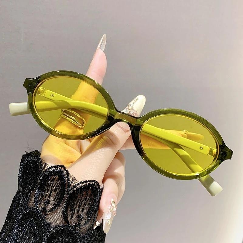New Oval Shape Sunglasses Classic Men's Vintage Sun Glasses Women Outdoor Leisure Eyewear UV400 Glasses Gafas De Sol Mujer