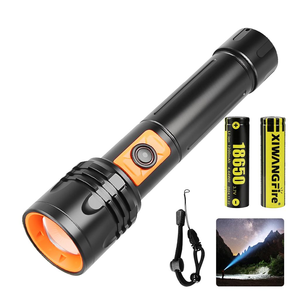 Super Bright LED Flashlight Rechargeable Outdoor Long-range Zoom Torch Alum Alloy Safety Light Camping Waterproof Lantern Lamp