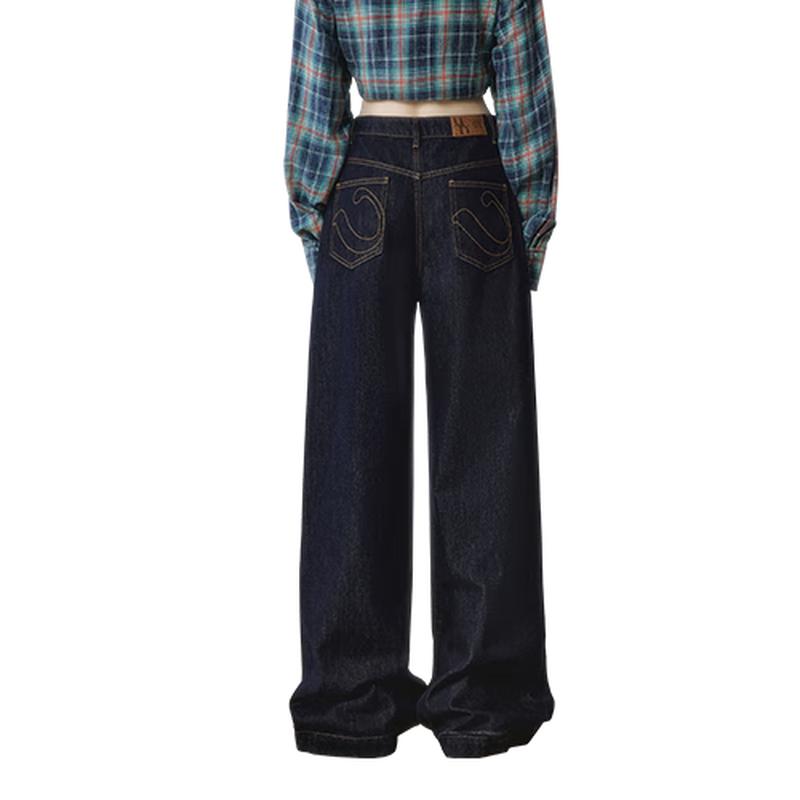 

UNIFREE Women s Retro High-Waist Straight Leg Jeans M