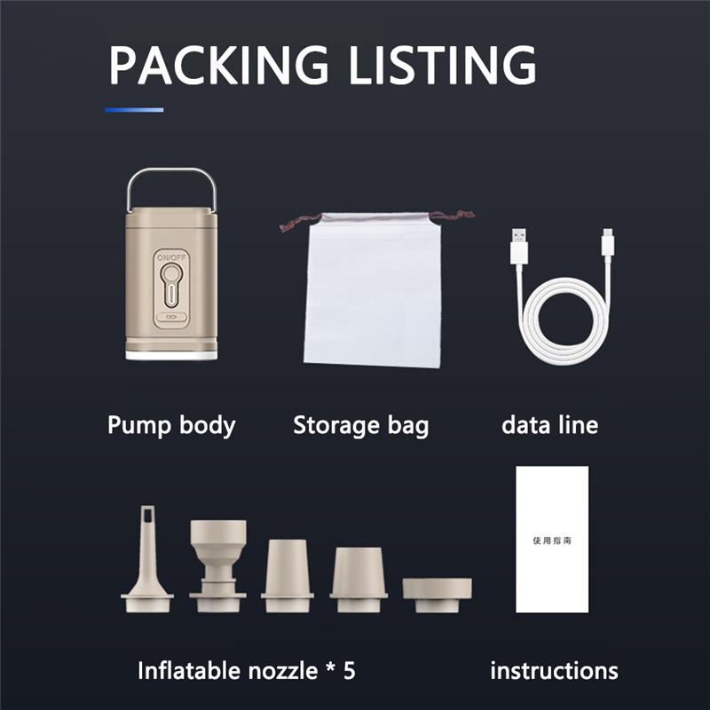 TARKA 1pcs Mattress Air Pump Air Compressor 2 in 1,  Lightweight Inflating Pump with Camplight, Hiking Travel Must Have Supplies