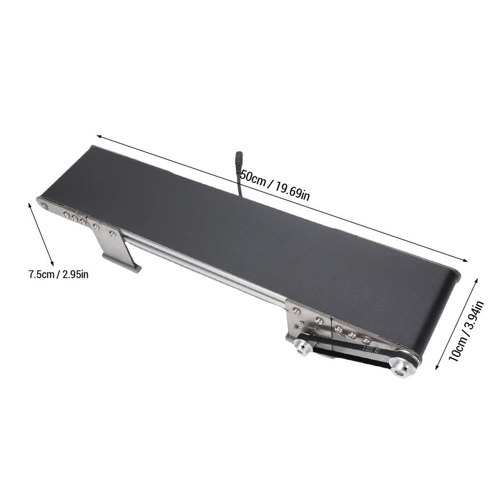 Desktop Conveyor Belt 10x50cm 0-167RPM Adjustable Single Way Electric Small Conveyor Belt with Speed Controller Desktop Conveyor