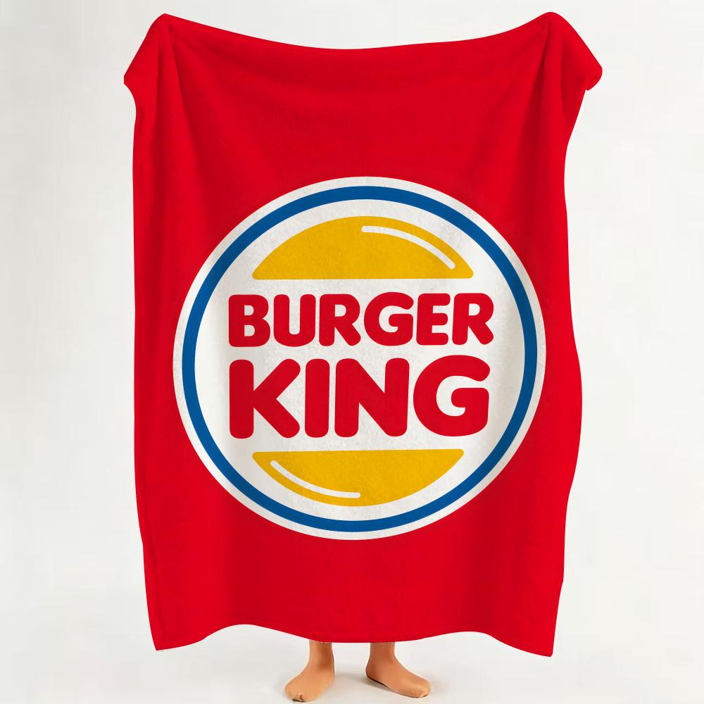 Food B Burger K King Throw Flannel Throw Blanket Suitable for Sofa Living Room Bedroom