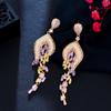 Star Same Length Heavy Industry Celebrity Color Zircon Tassel Earrings Pin Earrings Earrings