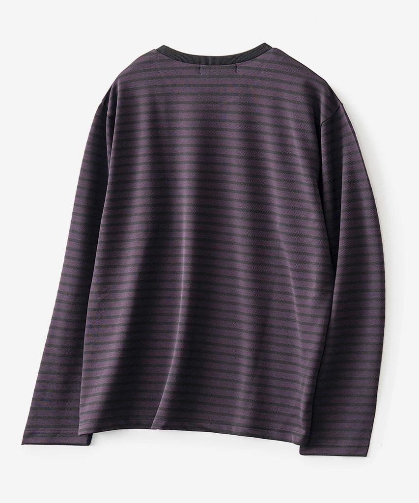 Bastic Texture Stripe Long Sleeve_Black / Purple