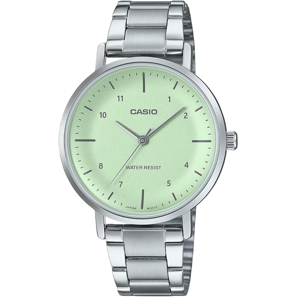 Casio LTP-VT03D-3B Analog Quartz Women s Watch Mint Green Metallic Metal Band