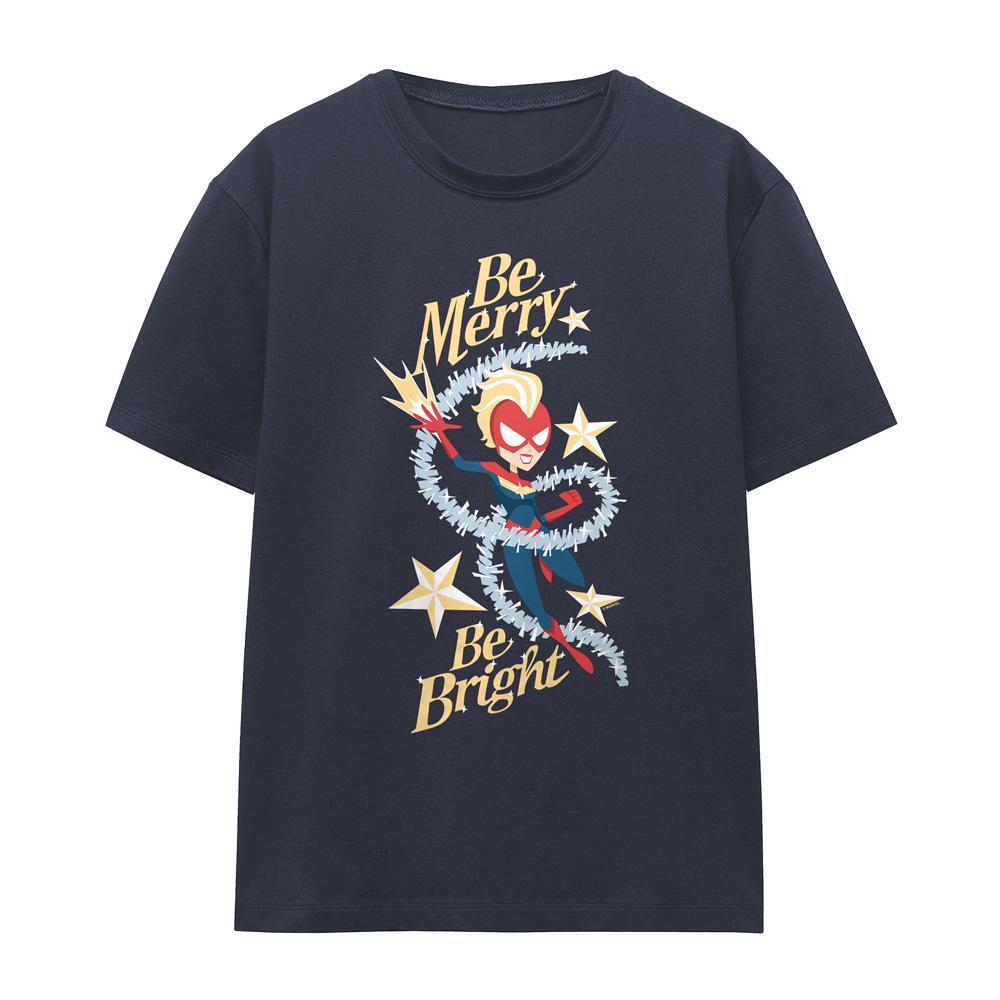Captain Marvel Womens/Ladies Be Merry Be Bright T-Shirt