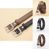 Womens Pu Leather Belt With Square Alloy Buckle For Casual And Office Wear