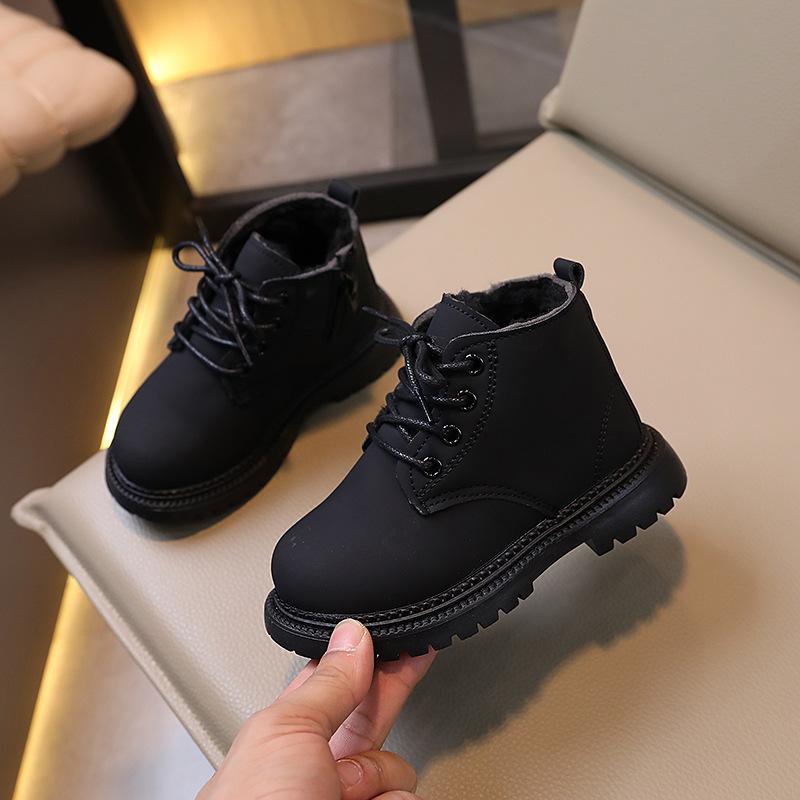 New Autumn and Winter Children's Shoes, Children's Martin Boots, Girls' Shoes, British-style Leather Short Boots, Boys' Boots