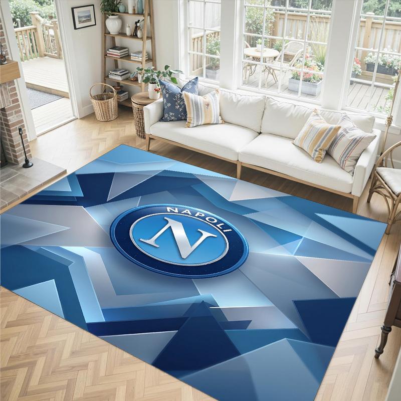 Napoli FC Design Crystal Velvet Carpet Cozy Non?Slip Printed Rug For Bedroom Living Room Entrance