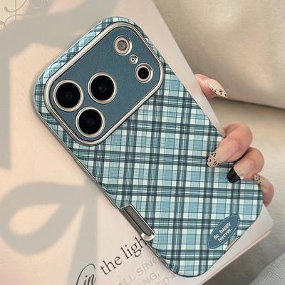 Custodia Blu a Diamanti Retrò per iPhone 17 e iPhone 17 Pro Max