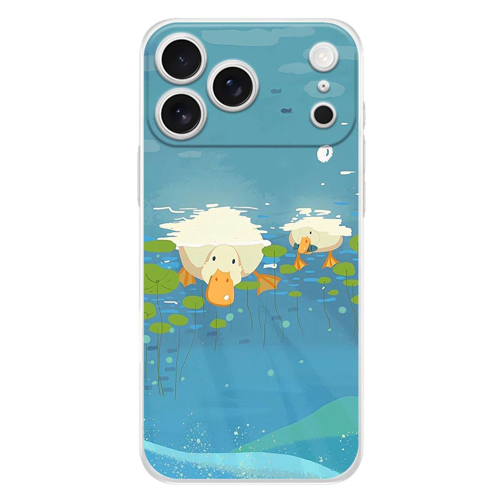 Soft Clear TPU Phone Case For iPhone 17 Air 16E 16 11 15 14 Pro MAX 12 13 7 8 Plus SE Easter Cover Protection Funny Duck