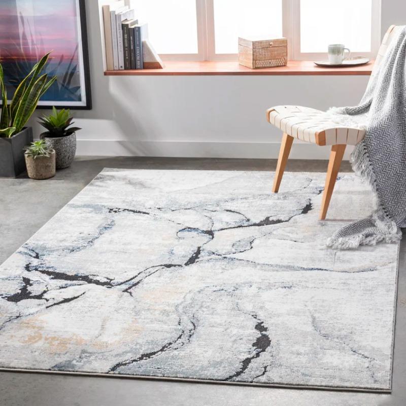 Modern Marble Rug Abstract Living Room Area Rugs Dining Kitchen Bedroom Anti-Slip Carpet Home Decor Rugs Cleanable Rug Area Rugs