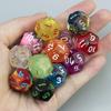 10 Stück Zufällige Polyedrische Kunststoffwürfel D4/D6/D8/D%/D10/D12/D20 Verschiedene Farbvarianten für DIY Tischspiel DND Brettspiel