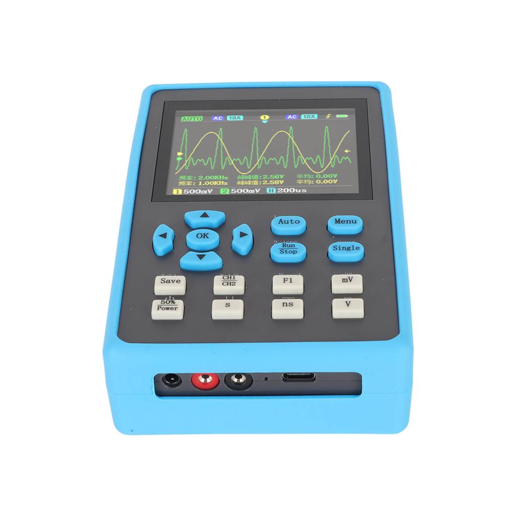Handheld Oscilloscope 2 Channel 120MHz Bandwidth 2.8in LCD Backlight Display 3 Scan Modes Digital Oscilloscope