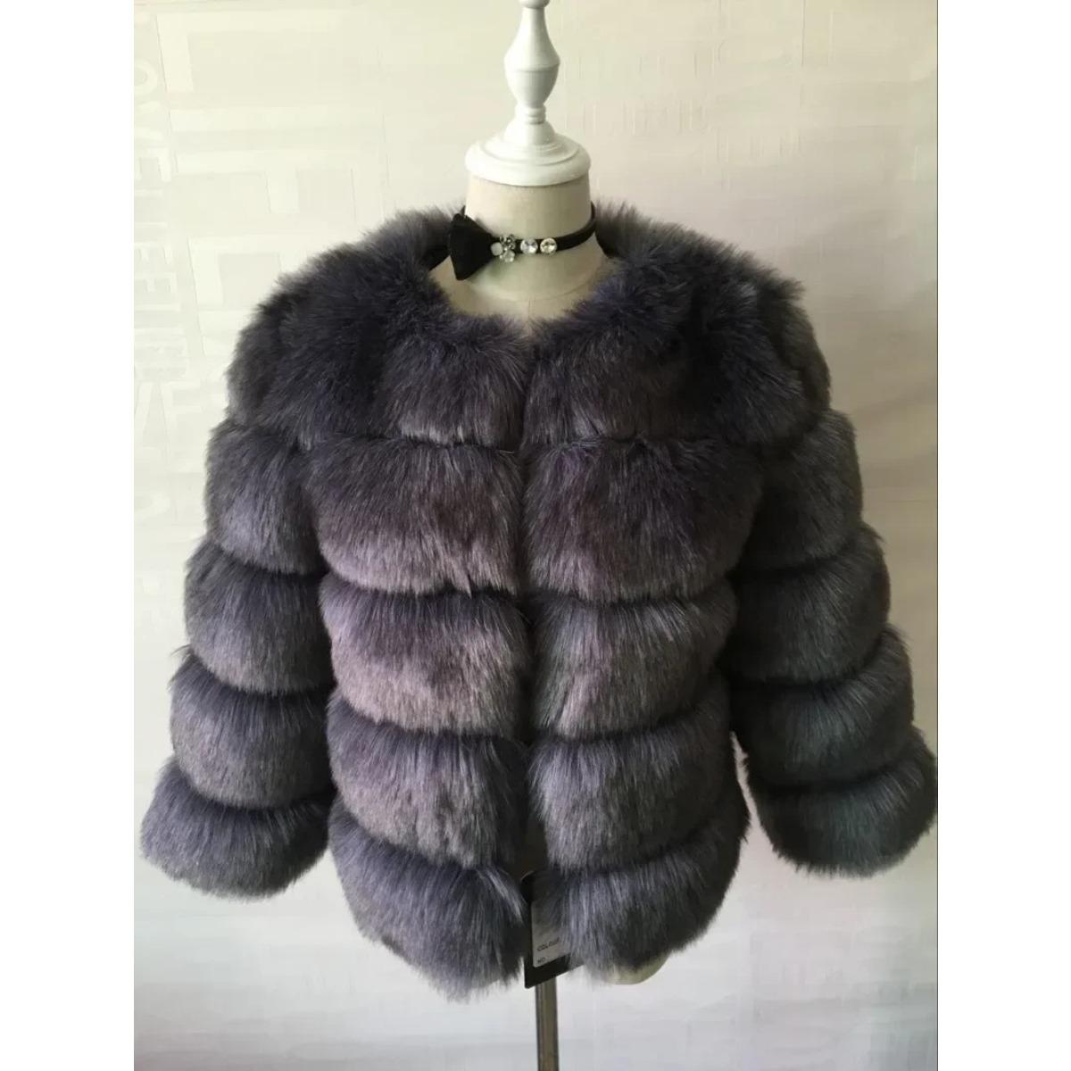 

Жіноче осінньо-зимове пальто зі штучного хутра, імітація хутра лисиці, жіноче коротке пальто з довгим рукавом S