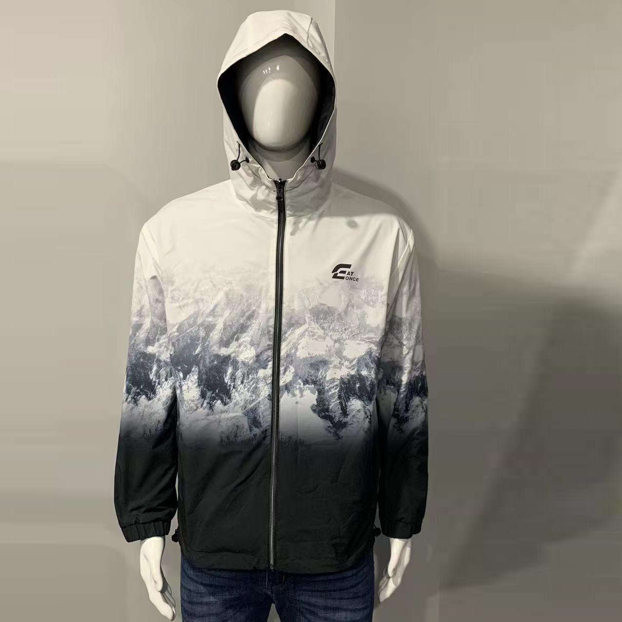 

Men s Reversible Gradient Landscape Print Jacket with Hood 175/92A