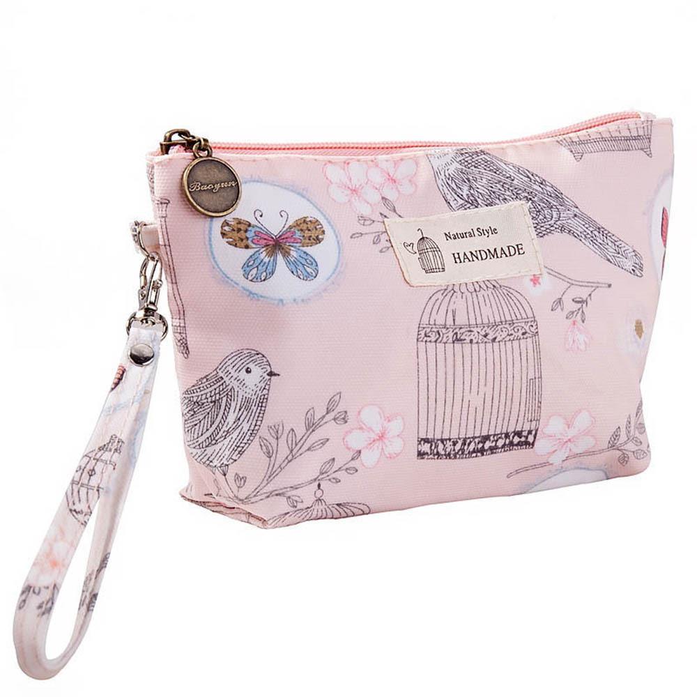 Fashionable Portable Waterproof Fabric Floral Makeup Bag For Women