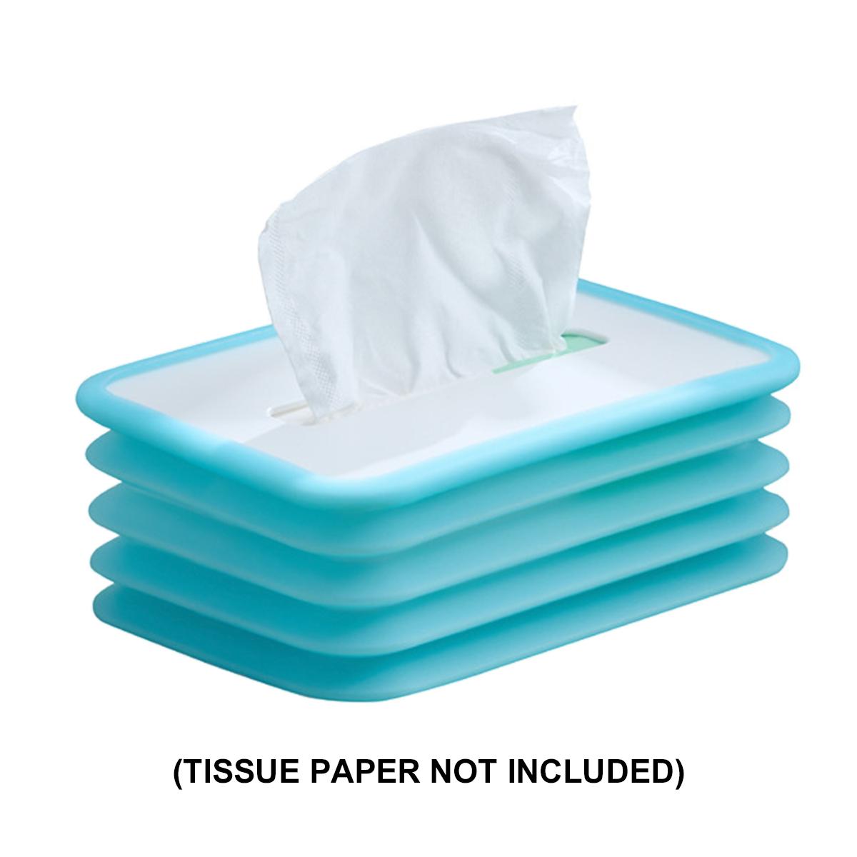 

Силиконовый складной чехол для коробки с салфетками Leeseph, держатель для салфеток, диспенсер для салфеток для лица, держатель салфеток для столешниц домашнего офиса синий