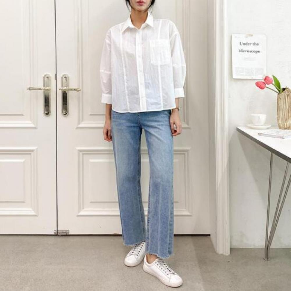 New ArrivalS Open Run Women S baSic Simple Solid Vertical Line 7 8 Sleeve Shirt