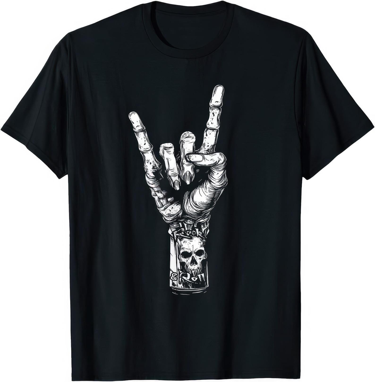 Rock n Roll Music Lover Festival Fist Punk Heavy Metal Grunge T shirt L