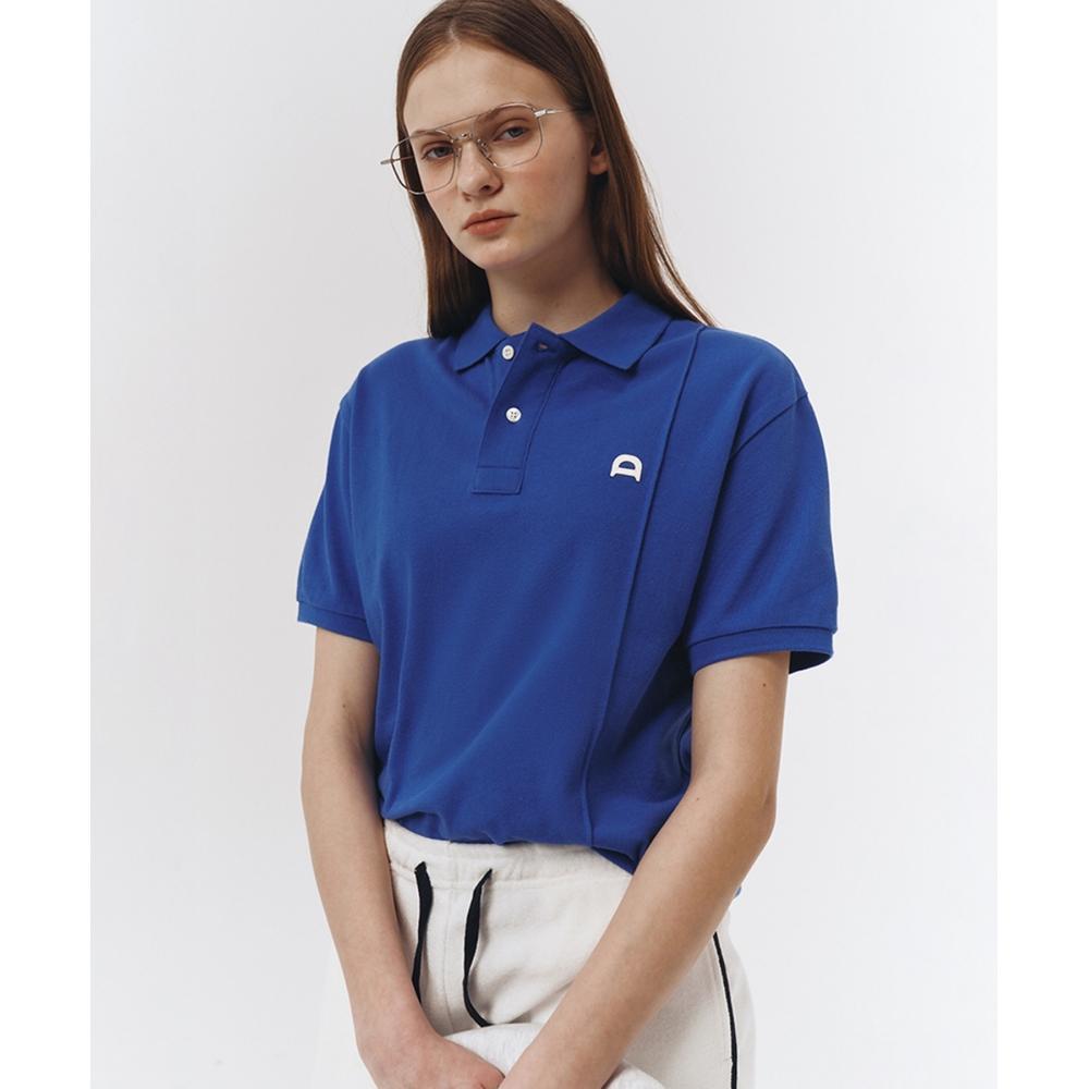 

DUNST FOR WOMEN UNISEX LEATHER LOGO POLO SHIRT ROYAL BLUEUDTS3B122B2